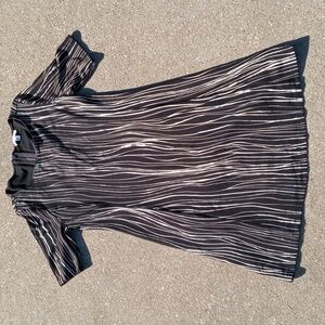 Halston Black/White Fancy Long women's casual girlhoodcore Dress Medium